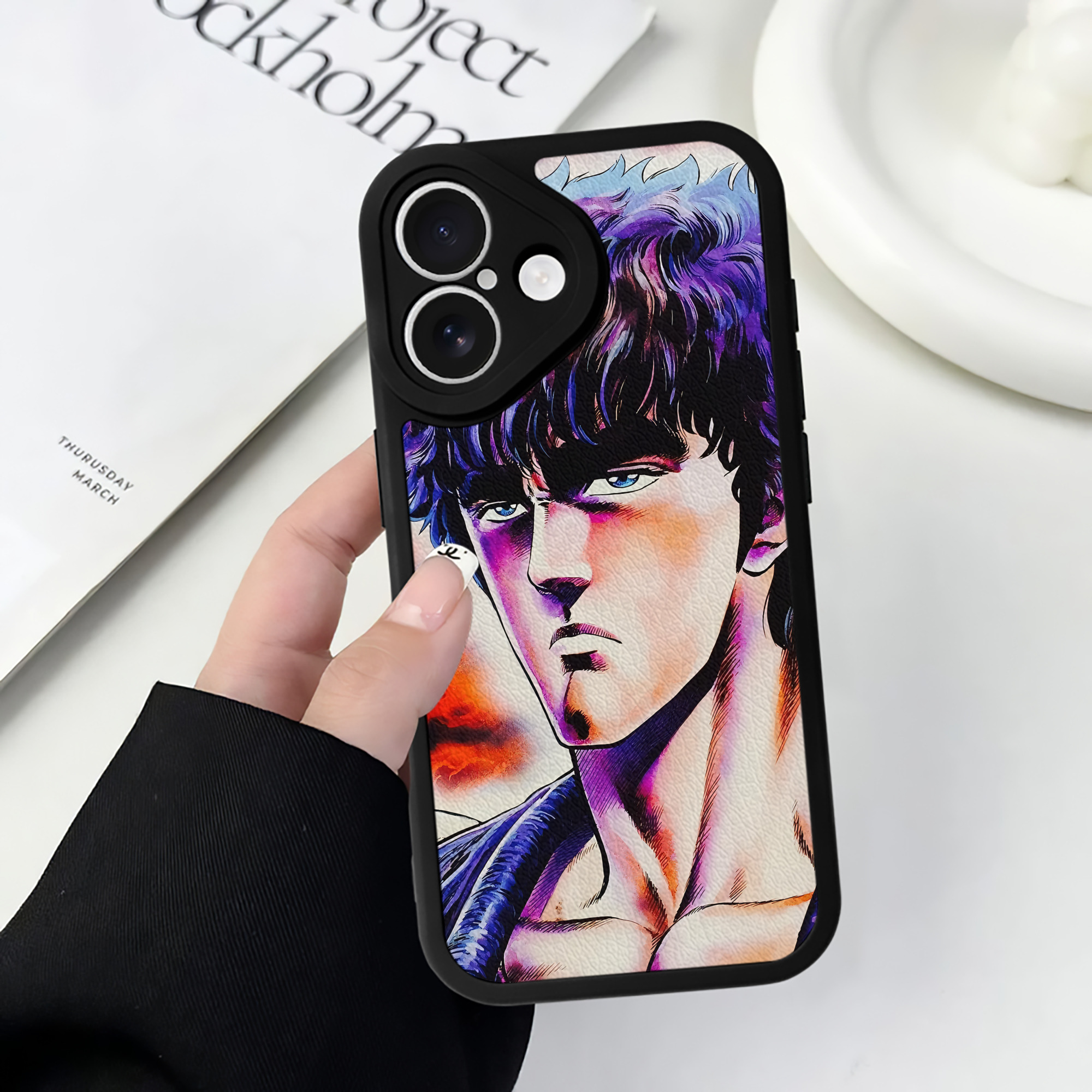 （画像用） 北斗の拳 Fist of the North Star 【iPhone 16シリーズ対応】シリコンスマホケース（レザー調） 材質：シリコン